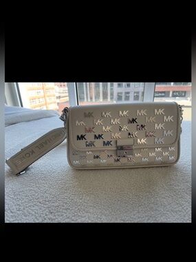 Michael Kors Cream/white MK Logo shoulder /Crossbody Bag